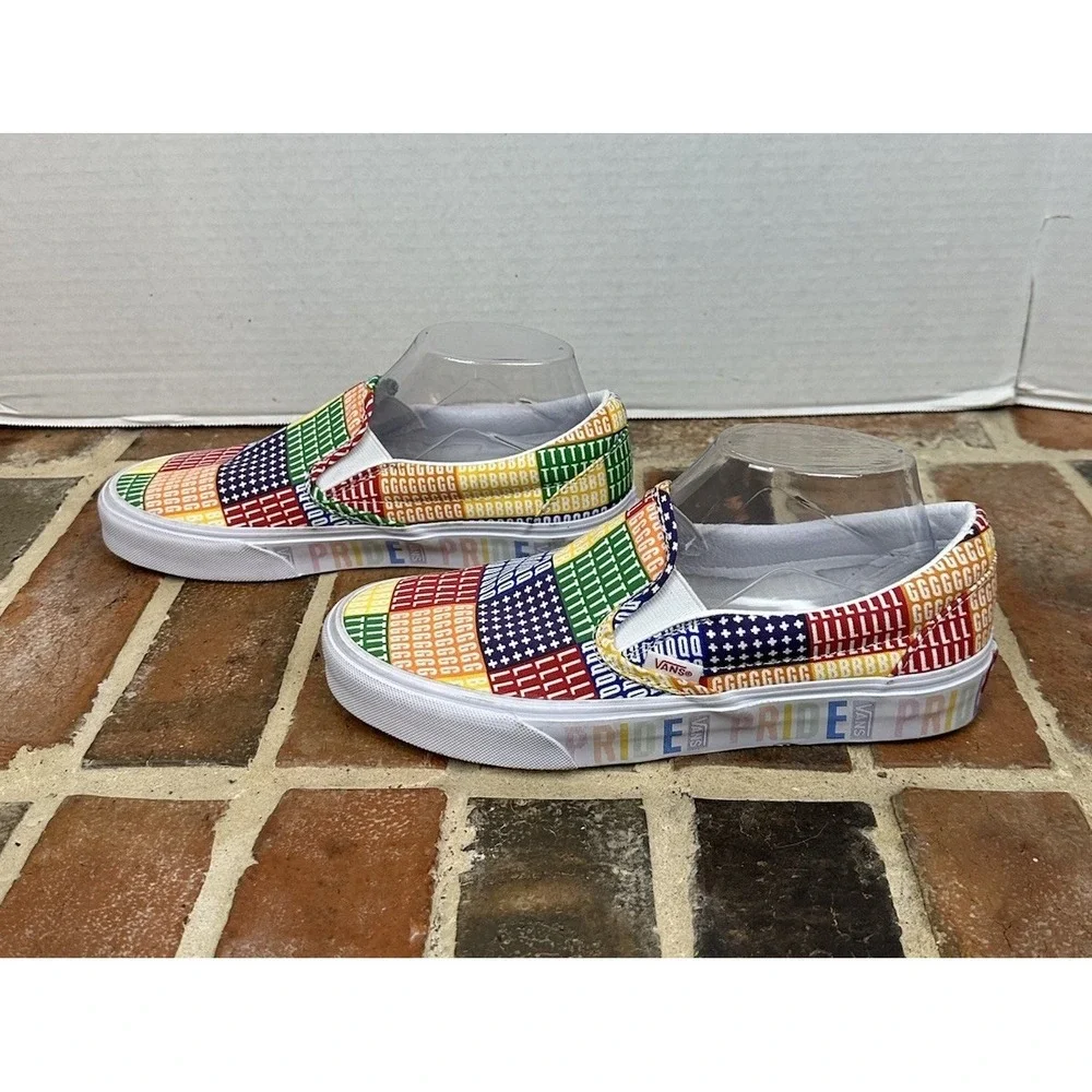 Vans Classic Slip On Pride Sneakers LBGTQ‎ Multicolor Boat Shoes Women 8 Men 6.5 - Picture 4 of 7